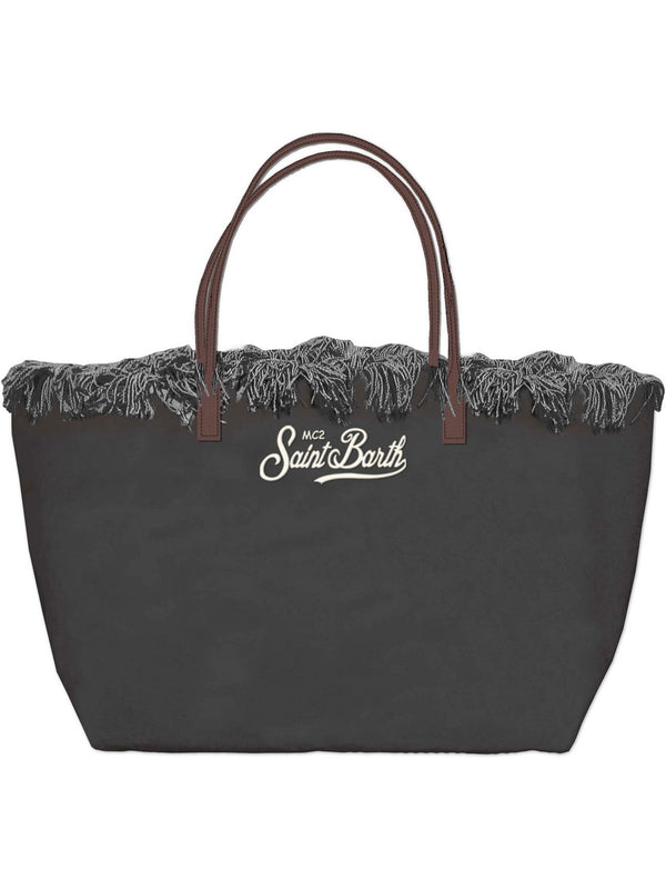 Mc2 Saint Barth Shoulder Bag City Bag Fringe Canvas 00 Emb - Cbf0001