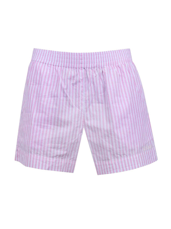 MC2 Saint Barth Pantaloncini Donna Meave Rosa a Righe in Cotone con Ricamo MEA002-01365L