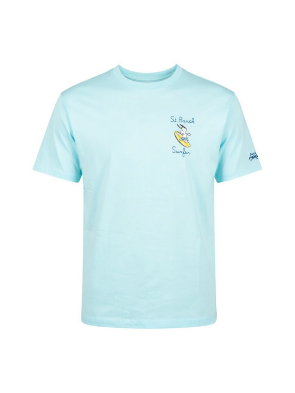 MC2 Saint Barth T-shirt Uomo Portofino Snoopy Waves Celeste POT0001-07967L