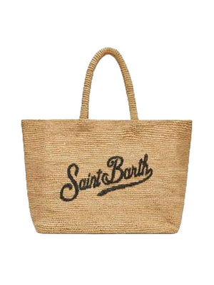 MC2 Saint Barth Borsa Donna Beach in Raffia Naturale con Logo Ricamato RAFB001-03251H