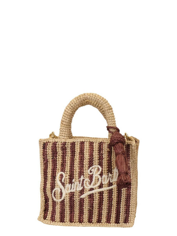 MC2 Saint Barth Borsa Vanity Mini Rafia a Righe Donna Beige VAMI004-00406L