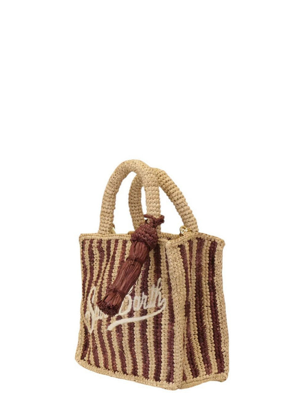 MC2 Saint Barth Borsa Vanity Mini Rafia a Righe Donna Beige VAMI004-00406L