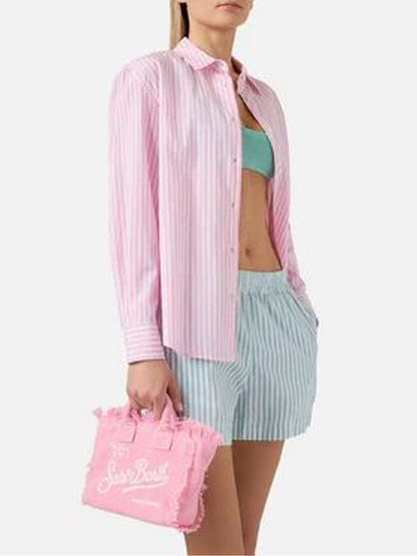 MC2 Saint Barth Borsa Vanity Mini in Lino Donna Rosa VAMI008-00142L