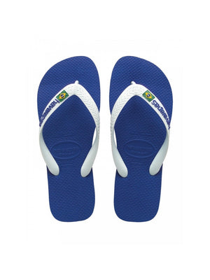 Havaianas Infradito Uomo Brasil Logo Blu Bianco con Bandiera Brasiliana