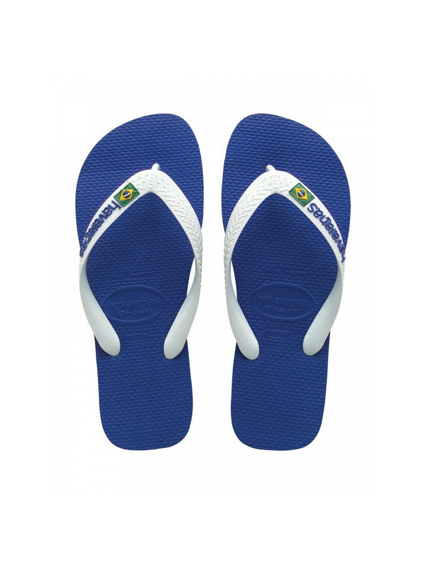 Havaianas Infradito Uomo Brasil Logo Blu Bianco con Bandiera Brasiliana