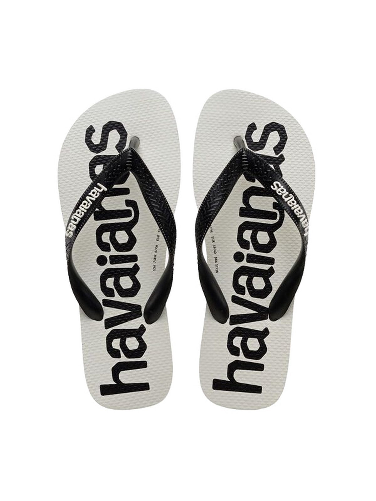 Havaianas Infradito Uomo Top Logomania Bianche e Nere in Gomma Antiscivolo