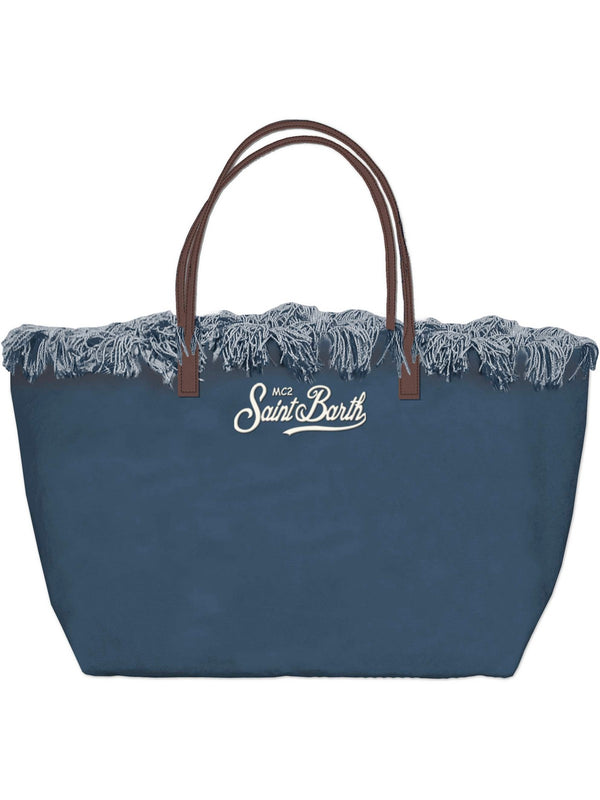 Mc2 Saint Barth Shoulder Bag City Bag Fringe Canvas 61 Emb - Cbf0001