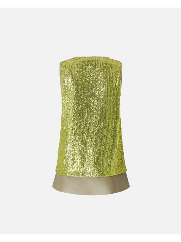 Pinko Canotta Donna Bollicine Full Paillettes e Georgette Elegante