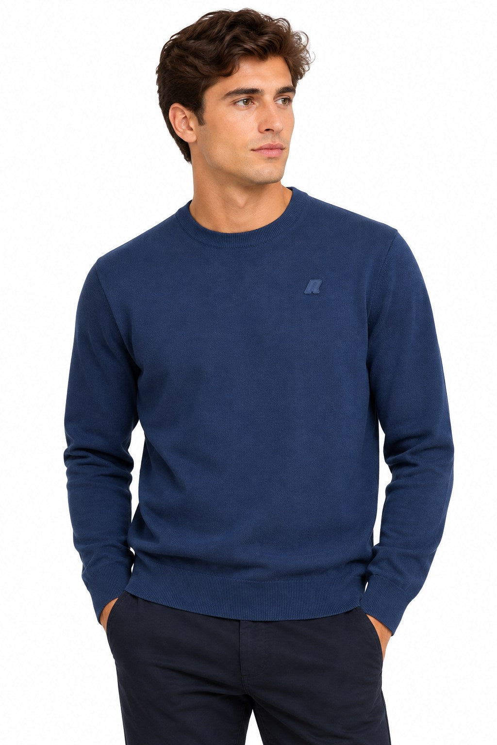 K-Way | Maglia Girocollo Uomo Sebastien in Lana Merino | Blu Medieval | K2142EW-777