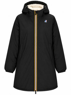 K-Way Giubbotto Donna Jacinthe Orsetto Nero Black Pure con Interno Teddy K7143JW-USY