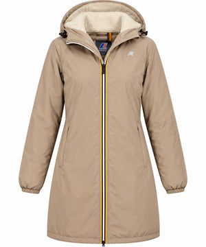 K-Way Giubbotto Donna Jacinthe Orsetto Beige Taupe con Interno Effetto Teddy K7143JW-WG9