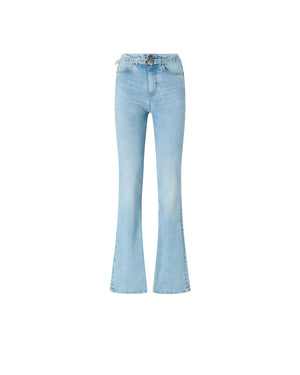 Pinko Jeans Donna Flora Flare Lavaggio Medio Chiaro con Cintura Love Birds 100166A33K-PJO