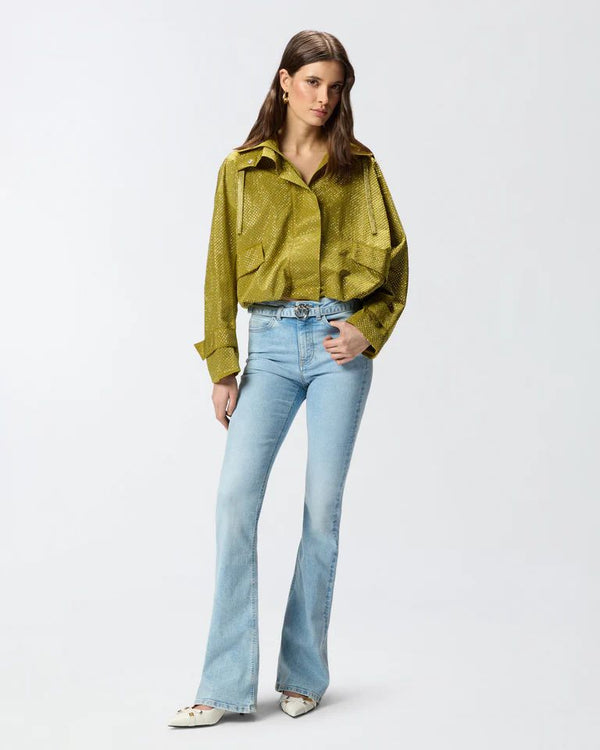 Pinko Jeans Donna Flora Flare Lavaggio Medio Chiaro con Cintura Love Birds 100166A33K-PJO