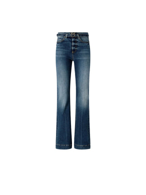 Pinko Jeans Donna Flora Flare Lavaggio Medio Scuro con Cintura Love Birds 100166A33L-PJC