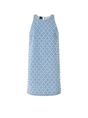 Pinko Amorino Abito Donna Denim Lavaggio Chiaro con Strass 106245A32N-PJE