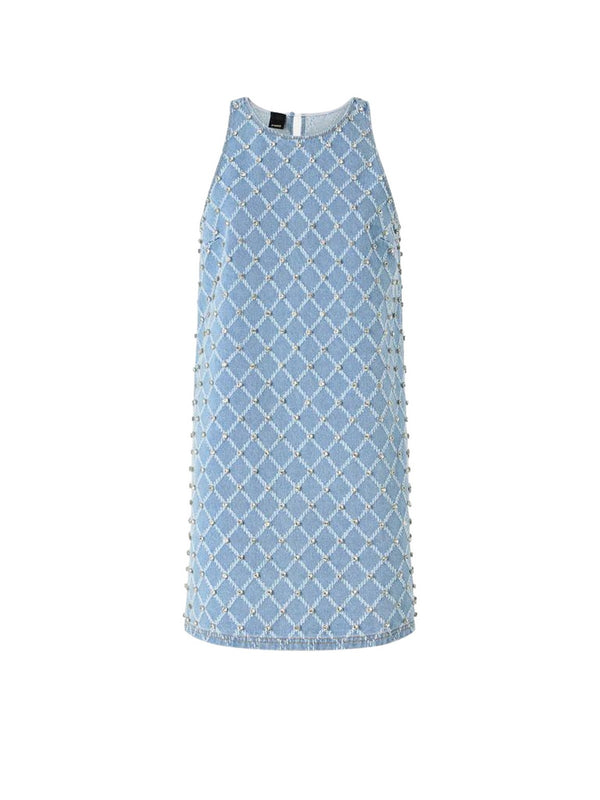 Pinko Amorino Abito Donna Denim Lavaggio Chiaro con Strass 106245A32N-PJE