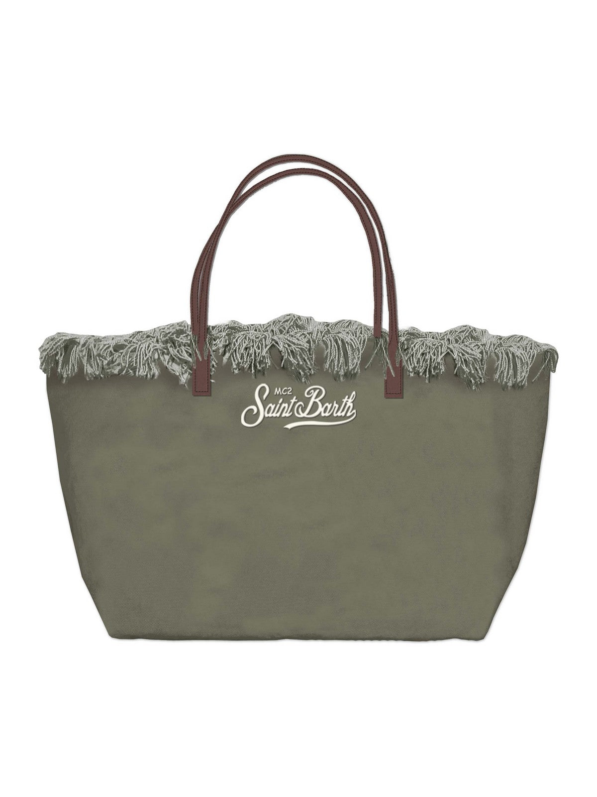 Mc2 Saint Barth Shoulder Bag City Bag Mid Fringe Canvas 52 Emb - Cbmf001
