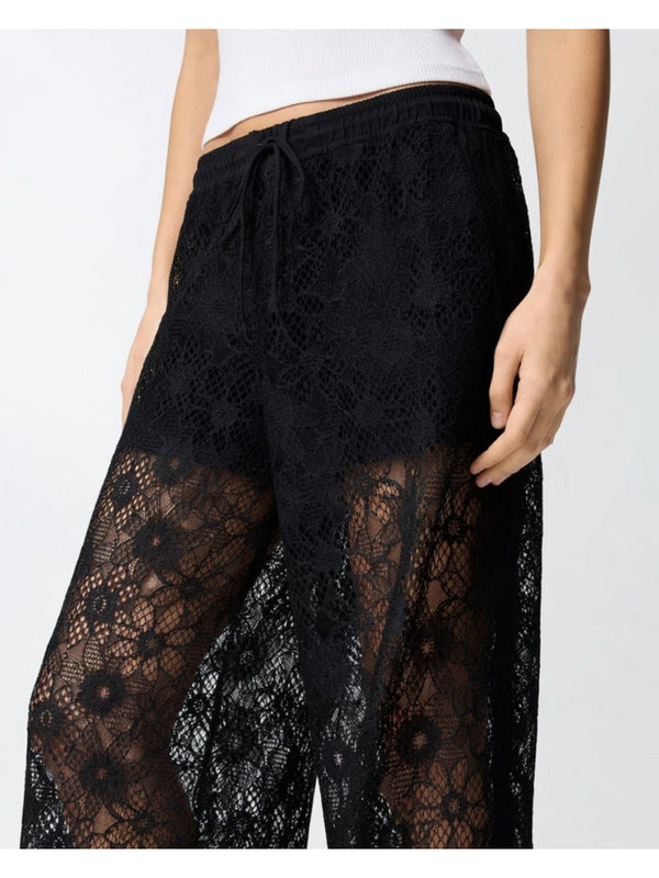 Pinko LAURIE PANTALONE PIZZO REBRODE NERO LIMOUSINE 106662A381-Z99