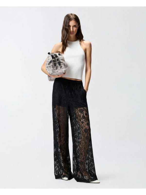 Pinko LAURIE PANTALONE PIZZO REBRODE NERO LIMOUSINE 106662A381-Z99