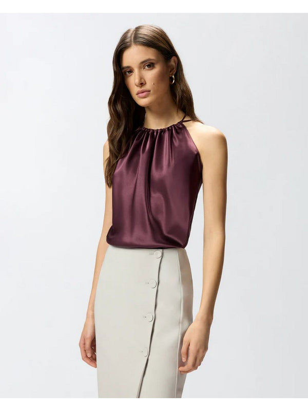 Pinko Top Donna Carota in Satin Bordeaux R57 106621A1Y5