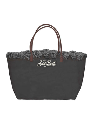 Mc2 Saint Barth Shoulder Bag City Bag Mid Fringe Canvas 00 Emb - Cbmf001