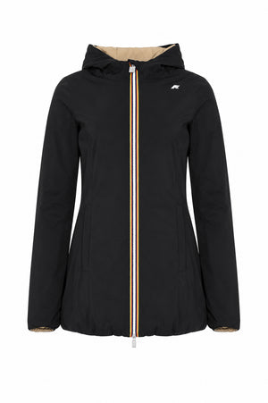 K-Way Giubbotto Donna Denise ST Warm Double Reversibile Beige Khaki e Nero K6128UW-DBS