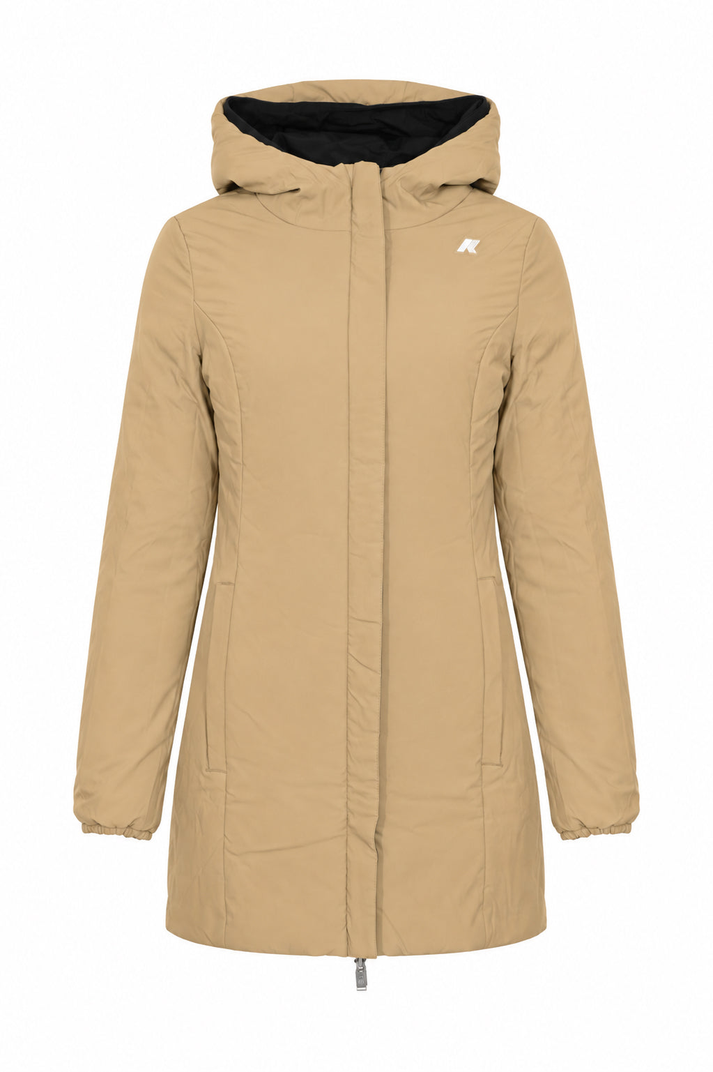 K-Way Giubbotto Donna Denise ST Warm Double Reversibile Beige Khaki e Nero K6128UW-DBS