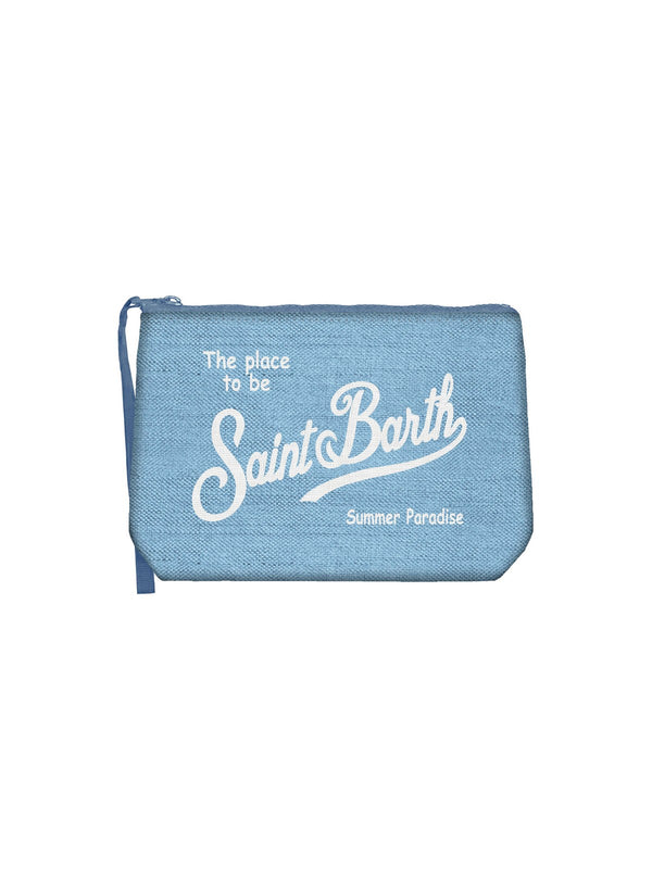 Mc2 Saint Barth Pochette Aline Linen Linen 31 Light Blue - Ali0004