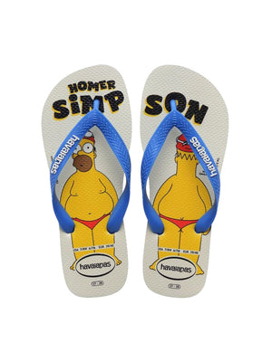 Havaianas Infradito Uomo Simpsons White/Blue in Gomma Antiscivolo 4137889-00093
