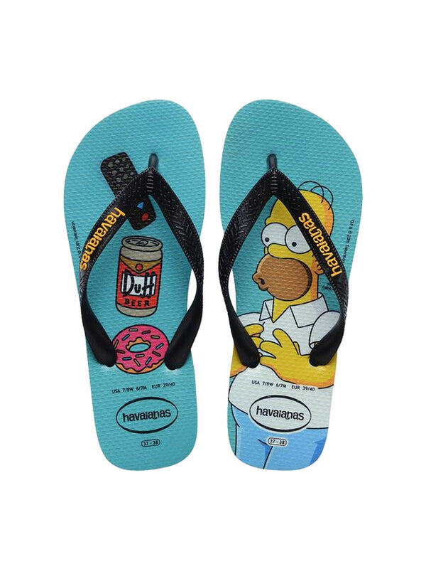 Havaianas Infradito Uomo Simpsons Tradicional Blue/Black in Gomma Antiscivolo 4137889-02968