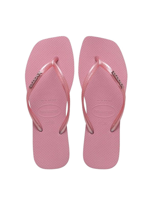 Havaianas Infradito Donna Square Logo Metallic Rose Chiffon con Punta Squadrata 4148257-01105