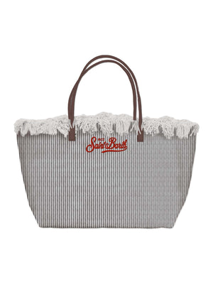 Mc2 Saint Barth Shoulder Bag City Bag Mid Fringe Micro Stripes V 0041 Emb - Cbmf001