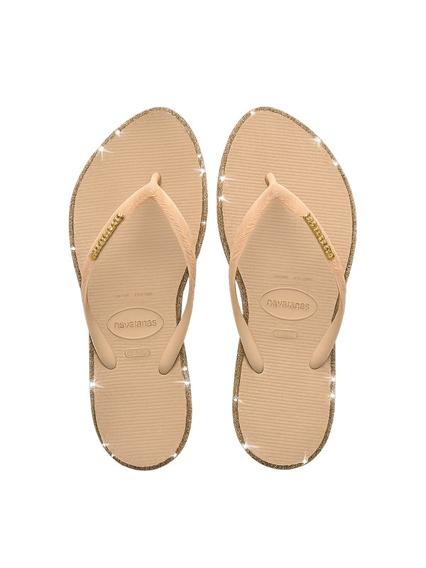 Havaianas Infradito Donna Slim Point Dark Brown/Golden in Gomma con Punta Affusolata 4150157-01859