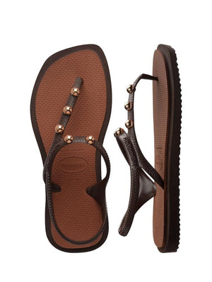 Havaianas Sandali Donna Flash Fusion Coffee Rust con Borchie 4150244-07909