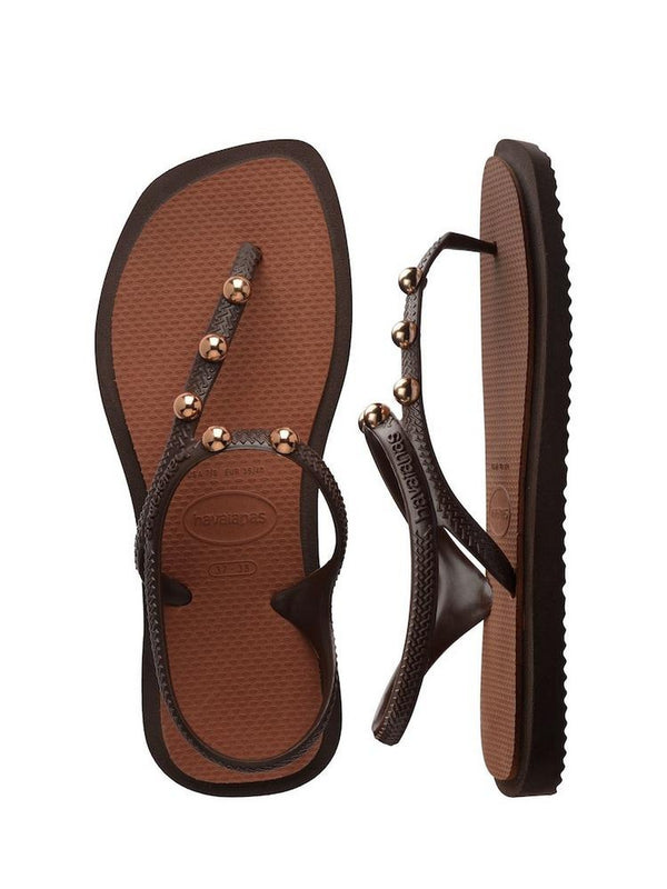 Havaianas Sandali Donna Flash Fusion Coffee Rust con Borchie 4150244-07909