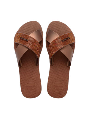 Havaianas Sandali Donna Aqua Glow Ruggine con Cristalli 4150265-01976