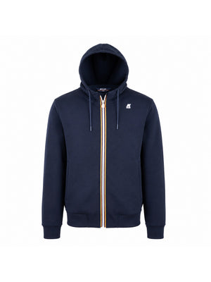 K-Way Felpa Uomo Rainer Spacer Blu Blue Depth con Cappuccio K2141DW-K89
