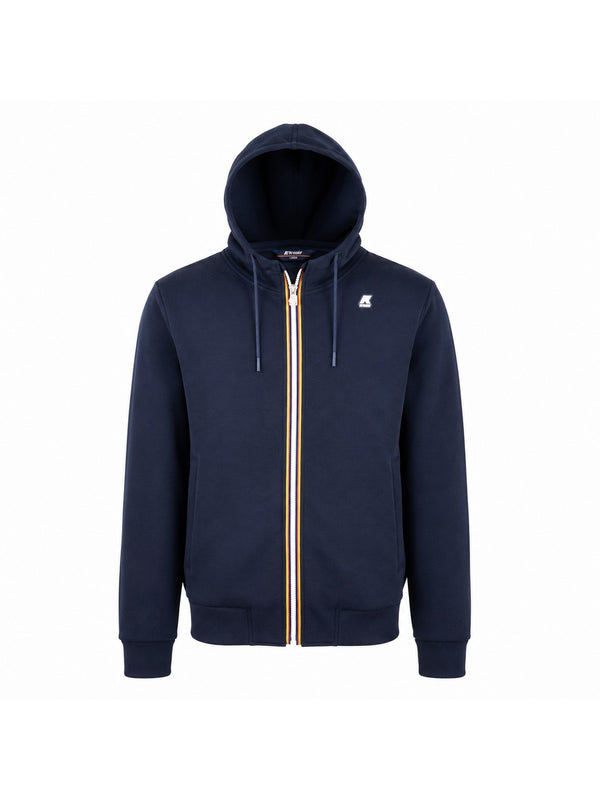 K-Way Felpa Uomo Rainer Spacer Blu Blue Depth con Cappuccio K2141DW-K89