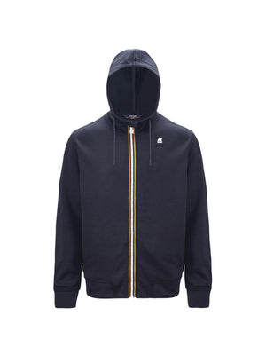 K-Way Felpa Uomo Rainer Spacer Nera Black Pure con Cappuccio K2141DW-USY