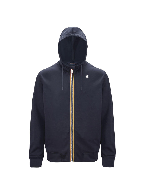 K-Way Felpa Uomo Rainer Spacer Nera Black Pure con Cappuccio K2141DW-USY