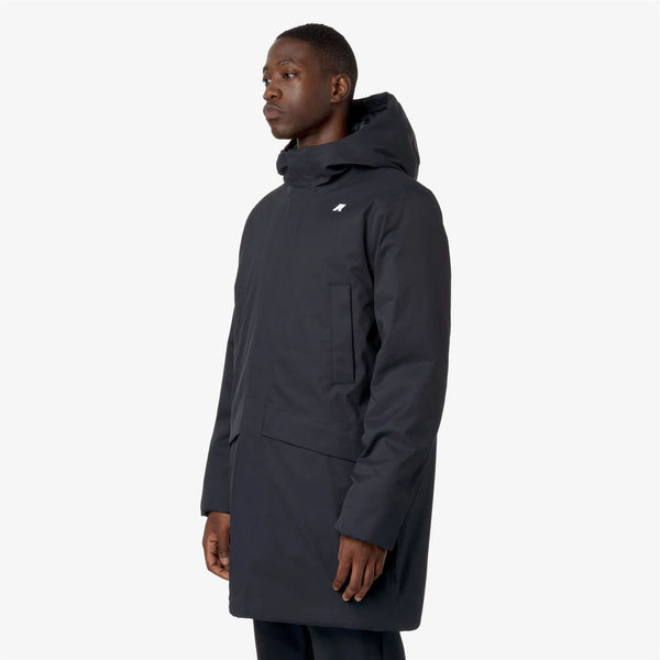 K-Way Giubbotto Lungo Uomo Jarno Twill Marmotta Blu Blue Depth e Blue A K8133FW-AL9