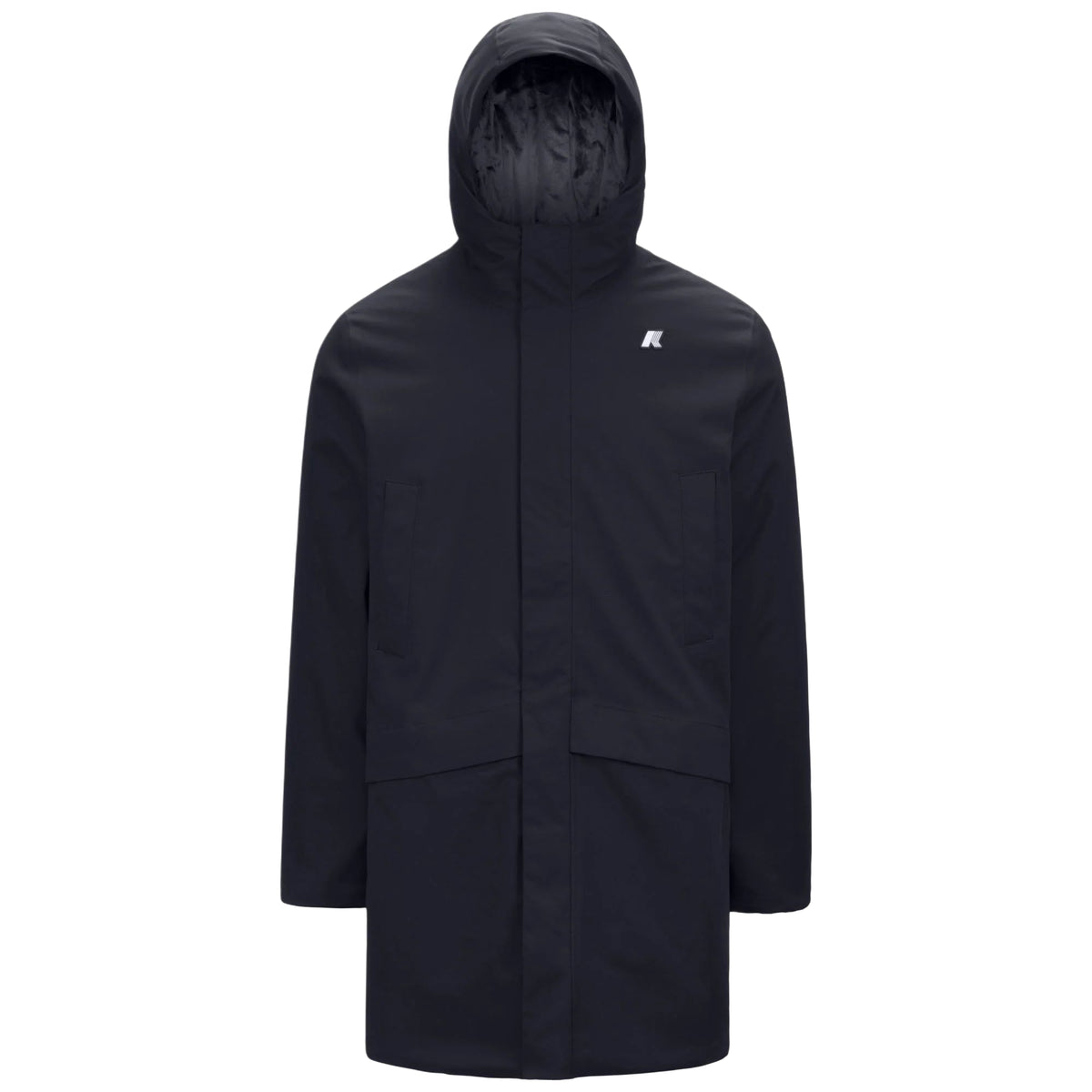 K-Way Giubbotto Lungo Uomo Jarno Twill Marmotta Blu Blue Depth e Blue A K8133FW-AL9