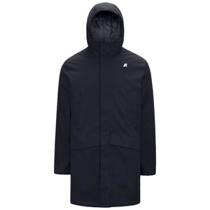 K-Way Giubbotto Lungo Uomo Jarno Twill Marmotta Blu Blue Depth e Blue A K8133FW-AL9
