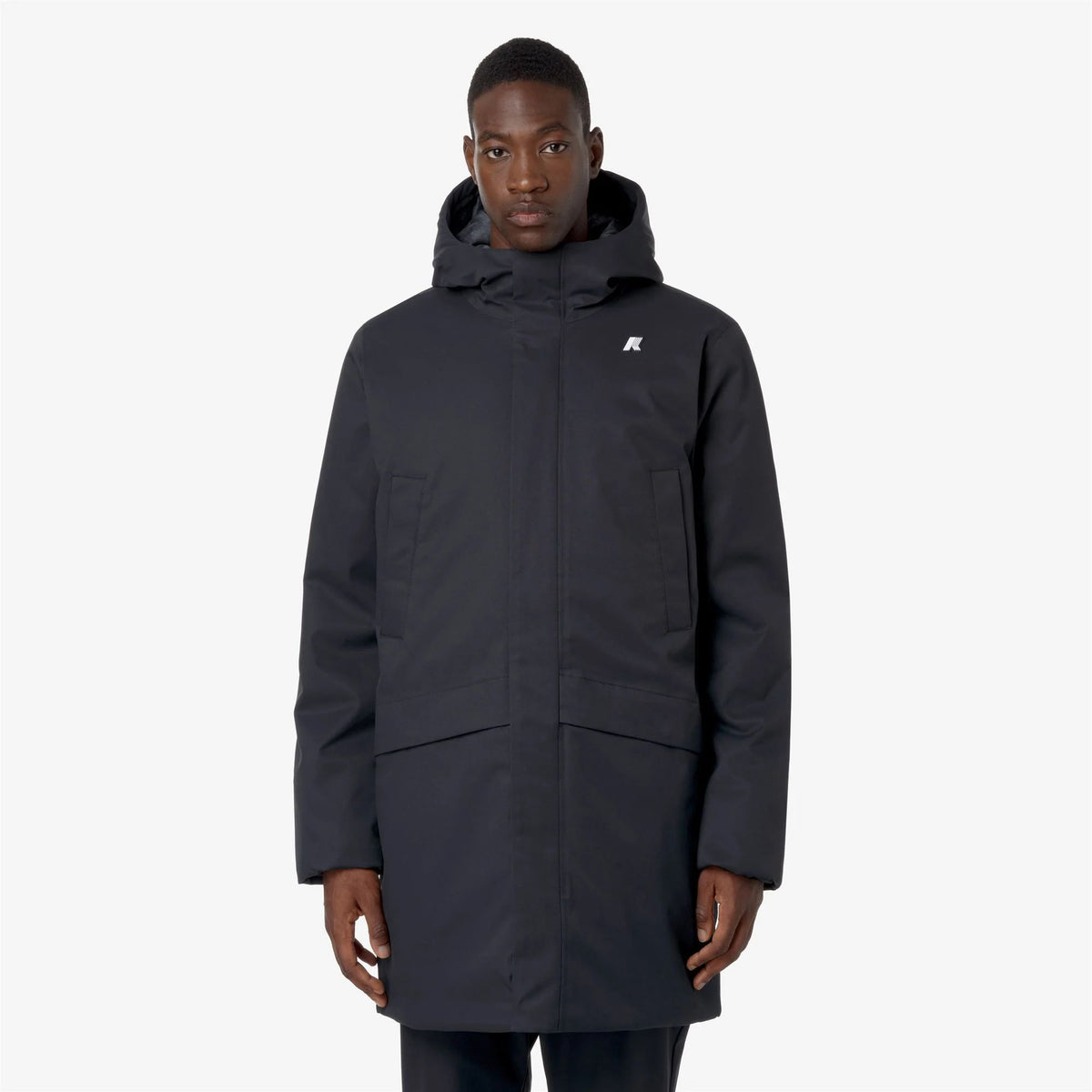 K-Way Giubbotto Lungo Uomo Jarno Twill Marmotta Blu Blue Depth e Blue A K8133FW-AL9