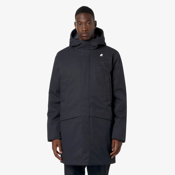 K-Way Giubbotto Lungo Uomo Jarno Twill Marmotta Blu Blue Depth e Blue A K8133FW-AL9