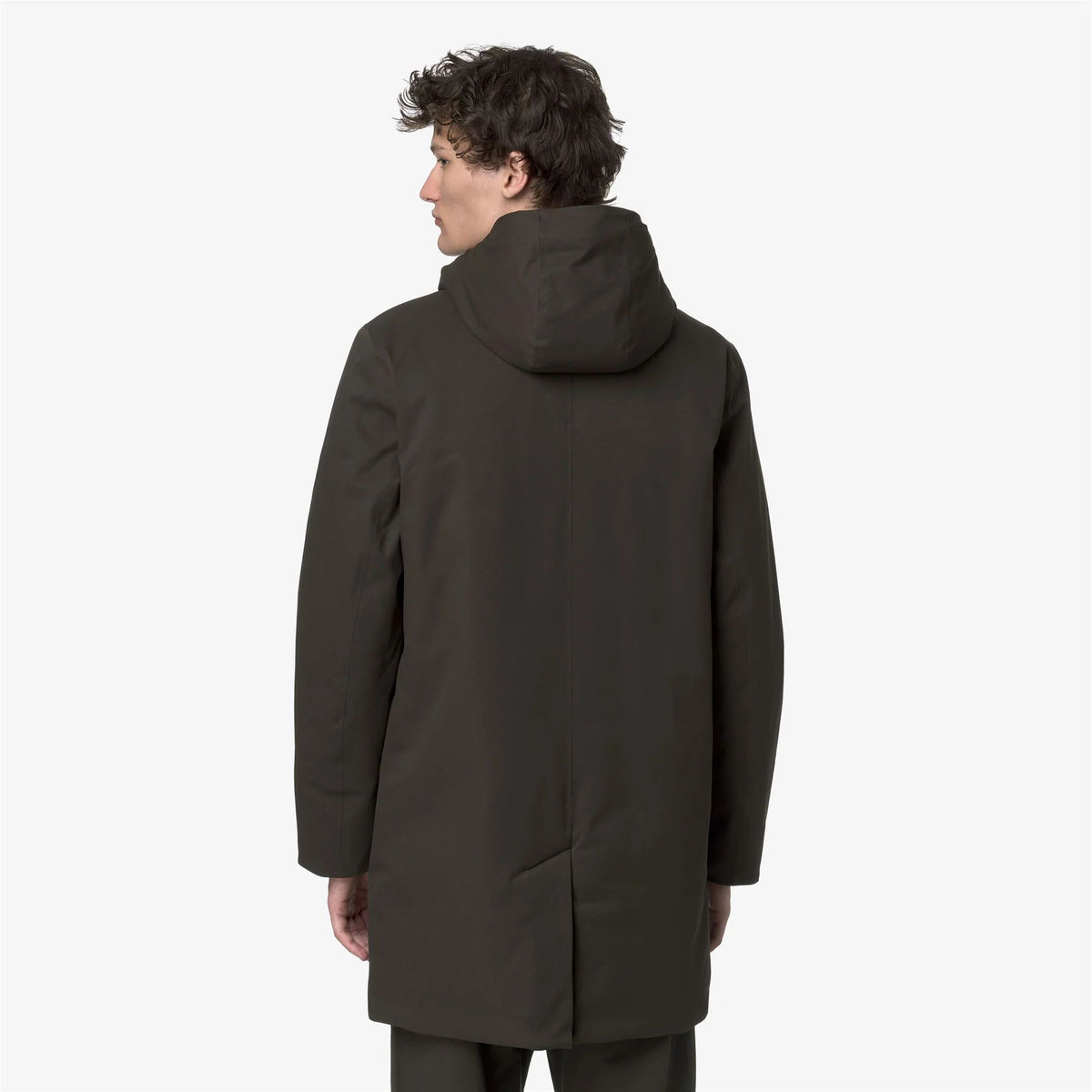 K-Way Giubbotto Lungo Uomo Jarno Twill Marmotta Verde Black Olive e Blu Blue A K8133FW-B2V