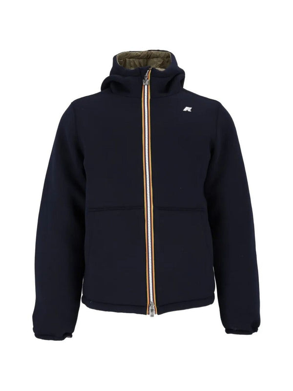 K-Way Giubbotto Uomo Jack Spacer Nylon Double Blu Verde K8142YW-D0C