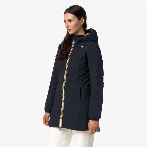 K-Way Giubbotto Donna Denise ST Thermo Double Reversibile Blu Blue Depth e Beige K K8134CW-D0V