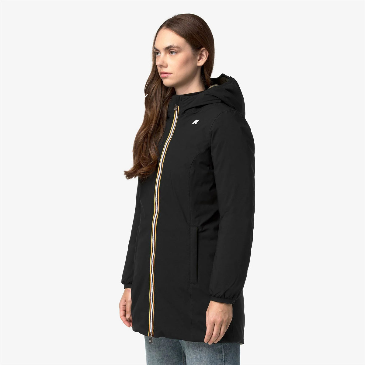 K-Way Giubbotto Donna Denise ST Thermo Double Reversibile Nero Black Pure e Verde Green A K8134CW-DBZ