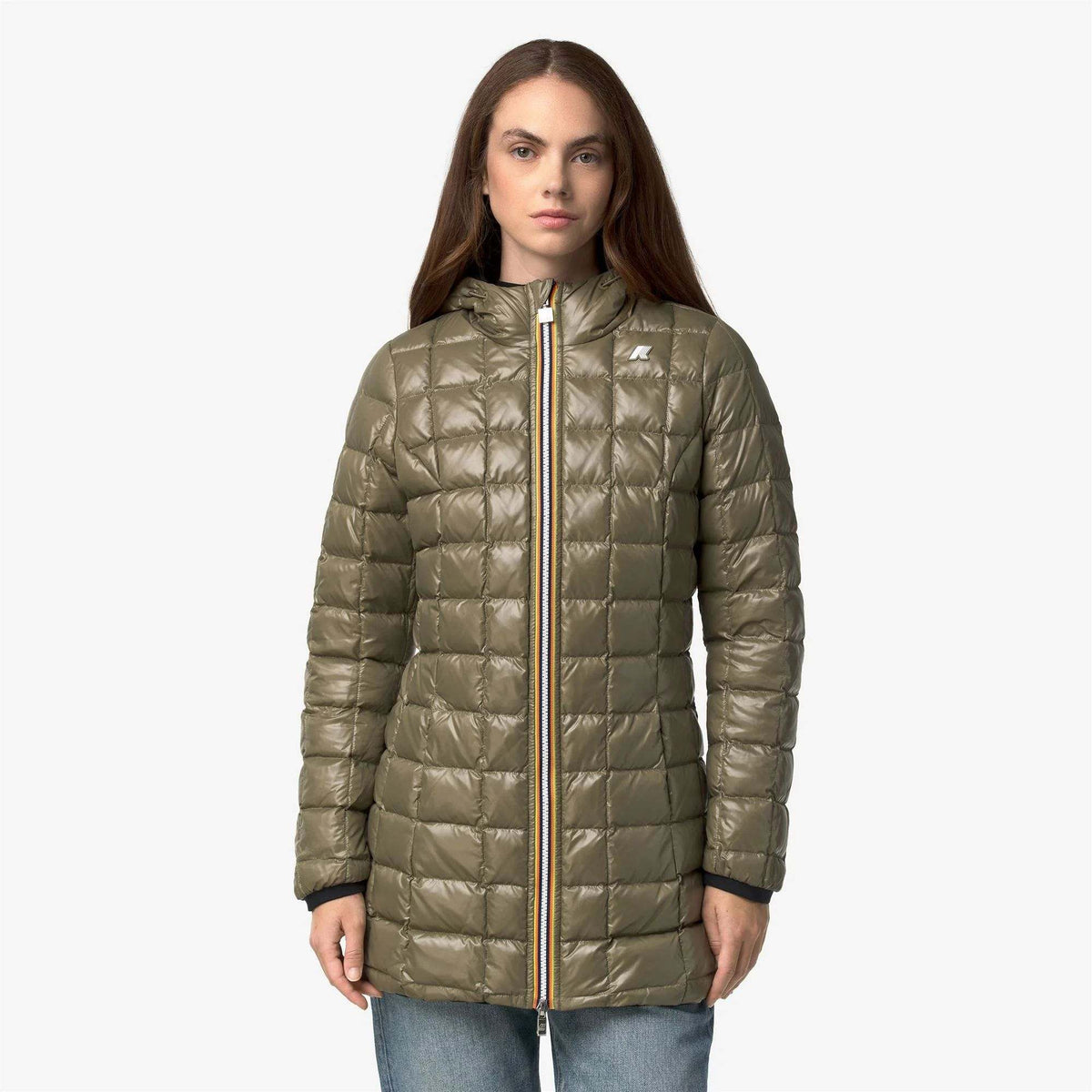K-Way Giubbotto Donna Denise ST Thermo Double Reversibile Nero Black Pure e Verde Green A K8134CW-DBZ